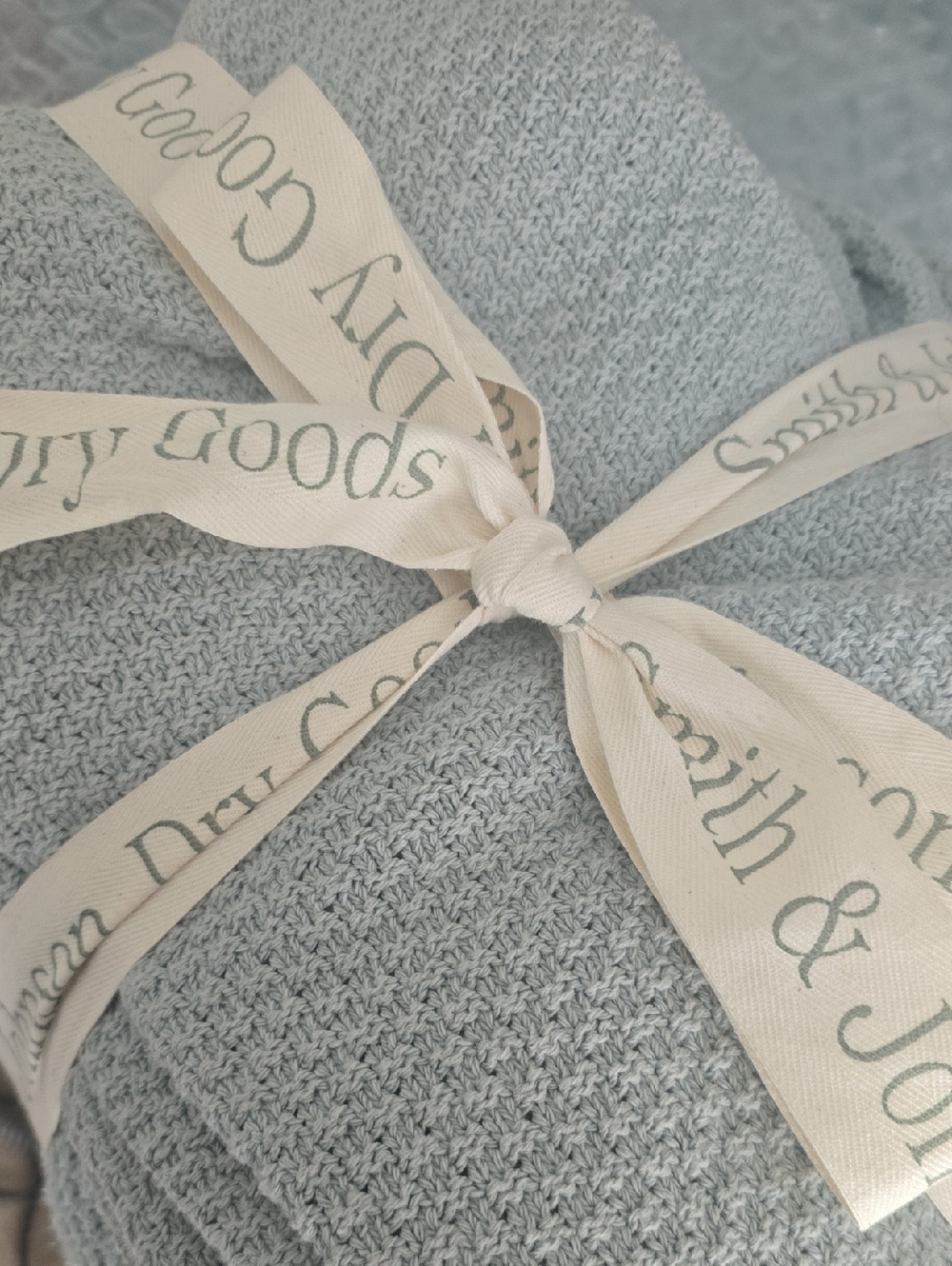 Light Blue Textured Knit King Set